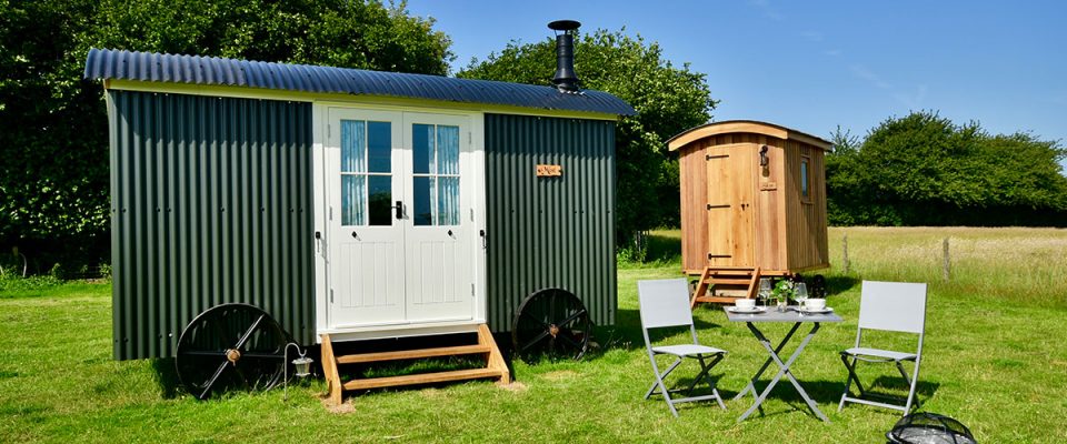 Luxury glamping, Shepherds Huts in Kent